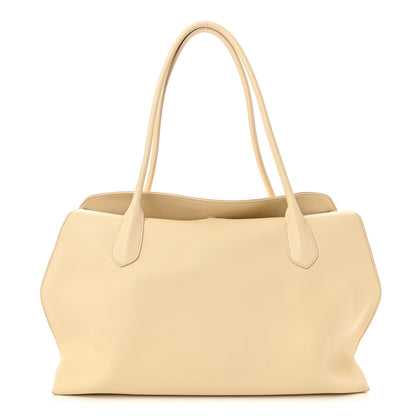 The Row Calfskin Gabriel Foldover Tote Ivory 1 of 9