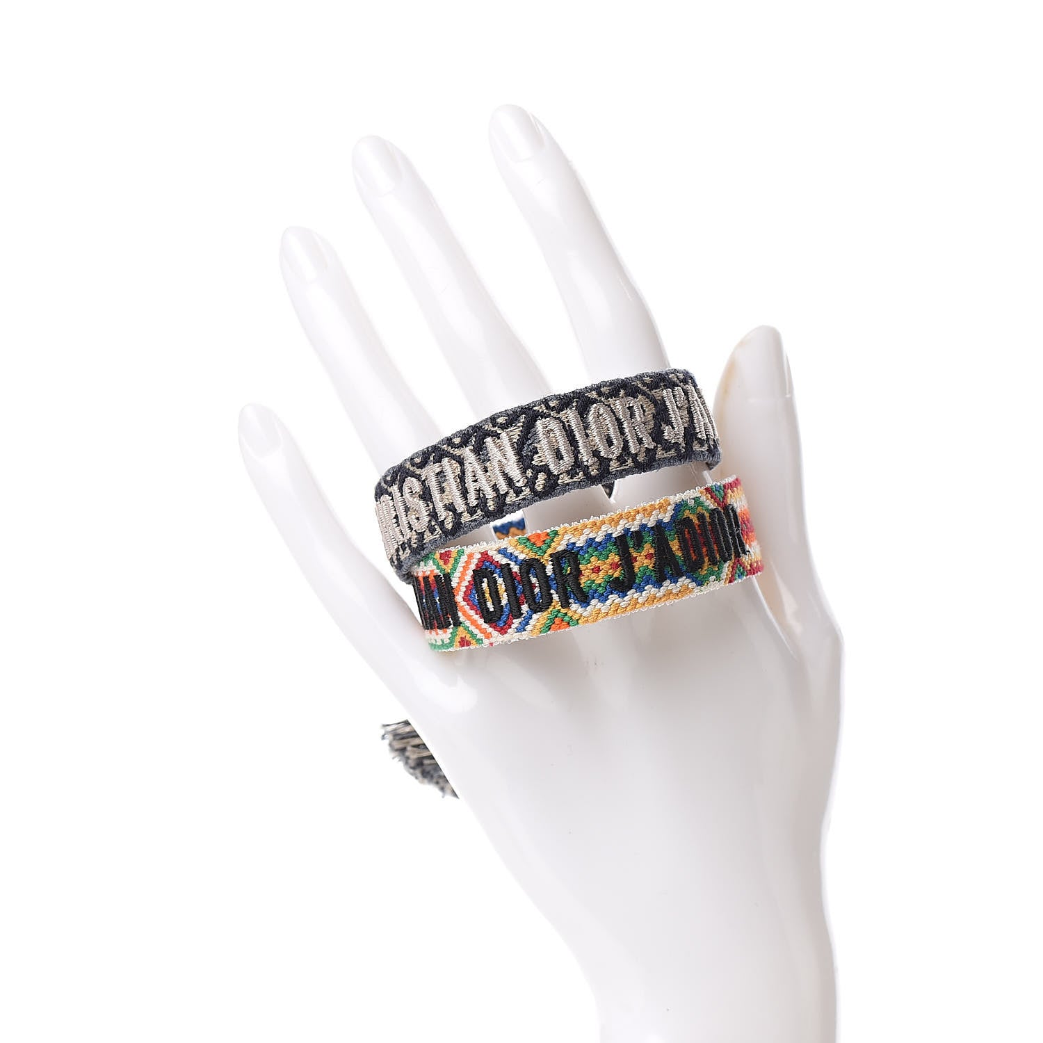 Christian Dior Woven Cotton J'Adior Friendship Bracelet Set Blue Multicolor 2 of 6