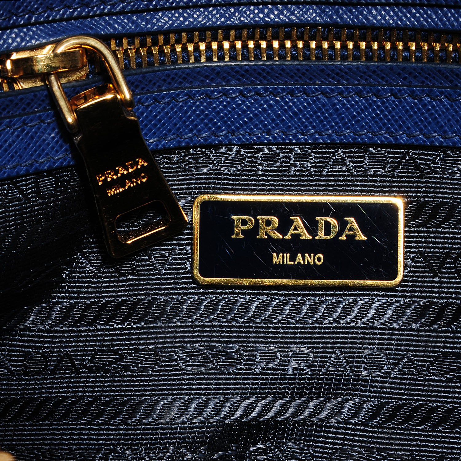Prada Saffiano Lux Mini Double Zip Tote Bleuette 6 of 13