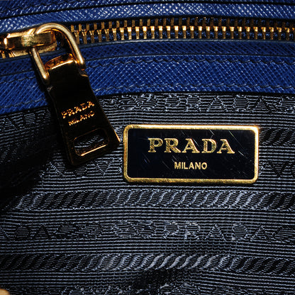 Prada Saffiano Lux Mini Double Zip Tote Bleuette 6 of 13