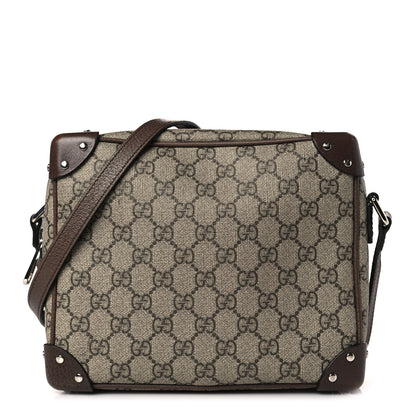 Gucci GG Supreme Monogram Textured Calfskin Square Messenger Bag Beige Ebony New Acero 1 of 9