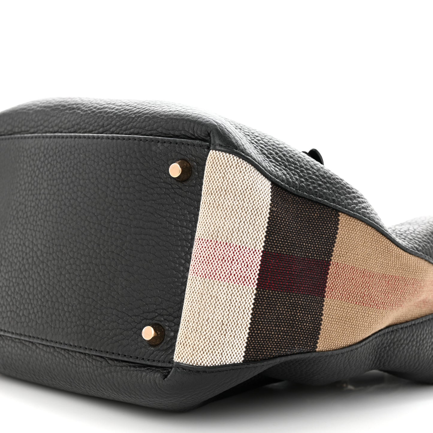 Grainy Calfskin House Check Small Maidstone Black
