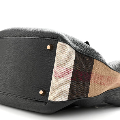 Burberry Grainy Calfskin House Check Small Maidstone Black 11 of 16