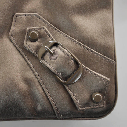 Balenciaga Satin Flat Chain Clutch Brown 7 of 7