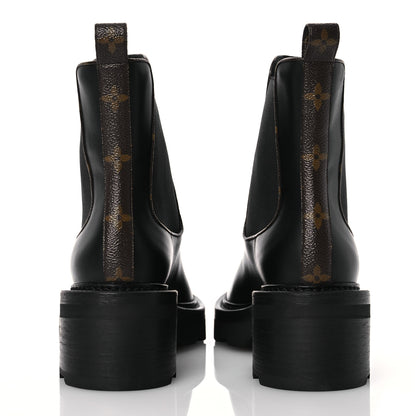 Louis Vuitton Calfskin Monogram Beaubourg Ankle Boots 39.5 Black 5 of 9
