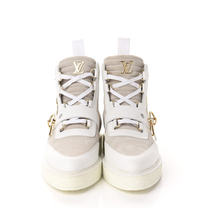 Louis Vuitton Calfskin Suede Mens Creeper Ankle Boots 7 White 2 of 10