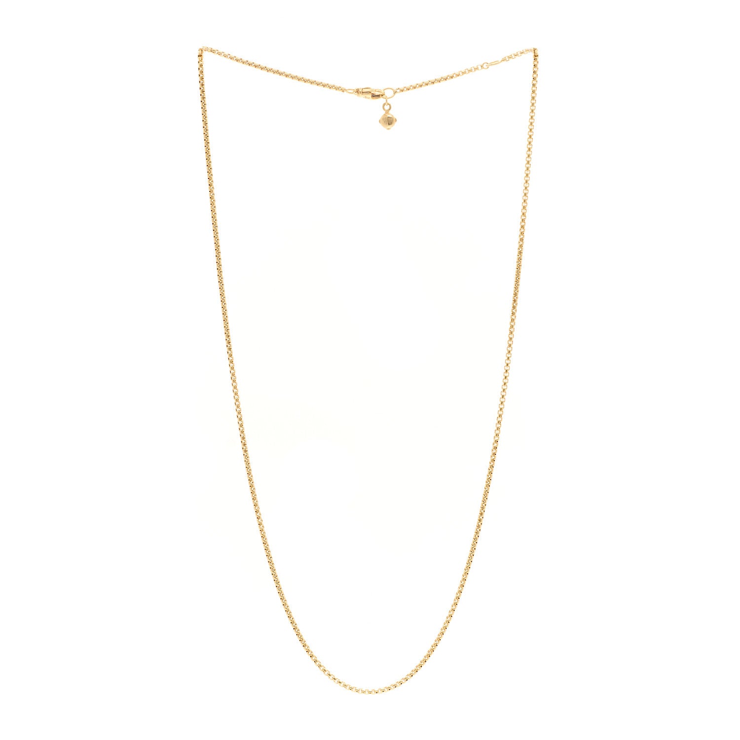 David Yurman 18K Yellow Gold 1.7mm Box Chain Necklace 3 of 4