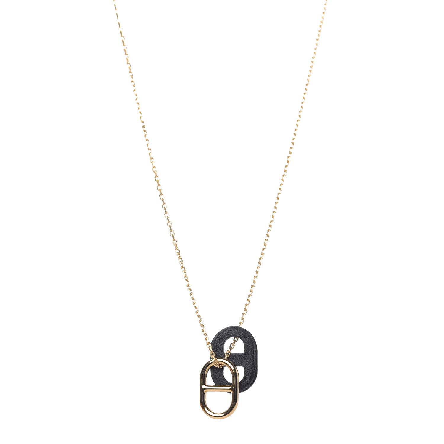 Hermes Swift O'Maillon Pendant Necklace Black 1 of 6