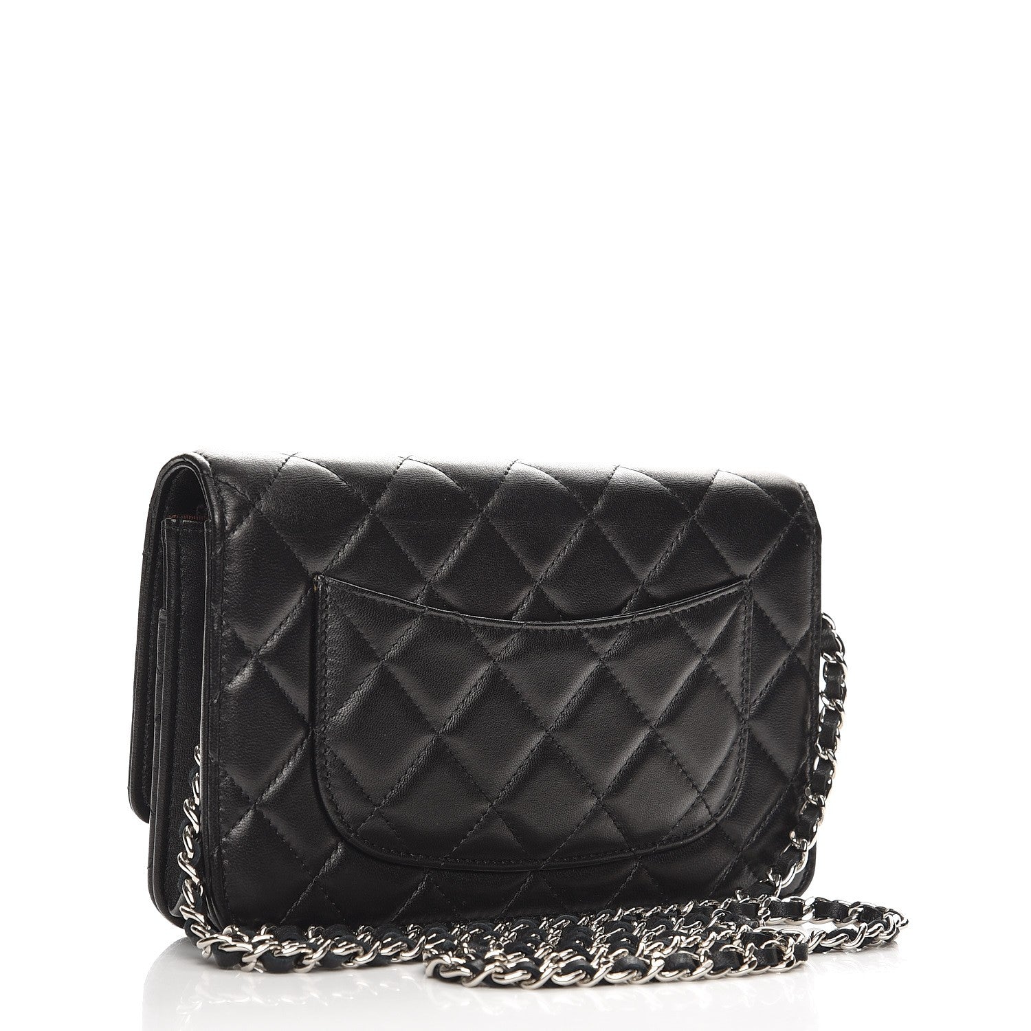 Chanel Lambskin Quilted Wallet On Chain WOC Black 3 of 9