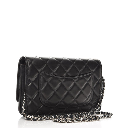 Chanel Lambskin Quilted Wallet On Chain WOC Black 3 of 9