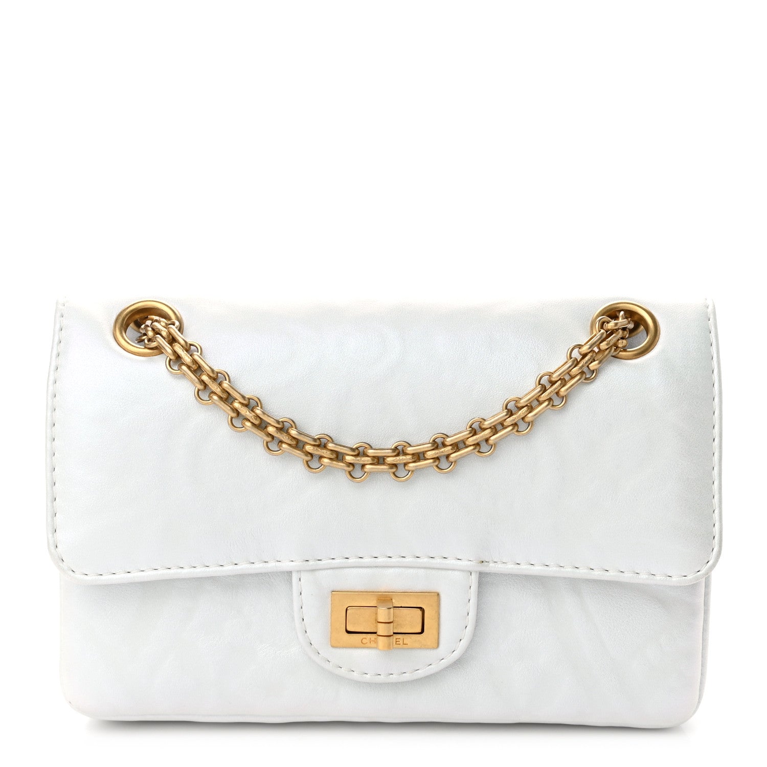 Chanel Iridescent Calfskin Embossed 2.55 Reissue Mini Flap White 1 of 10