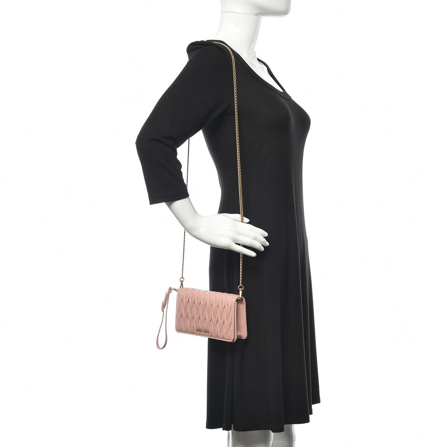 Nappa Matelasse Chain Crossbody Bag Orchidea