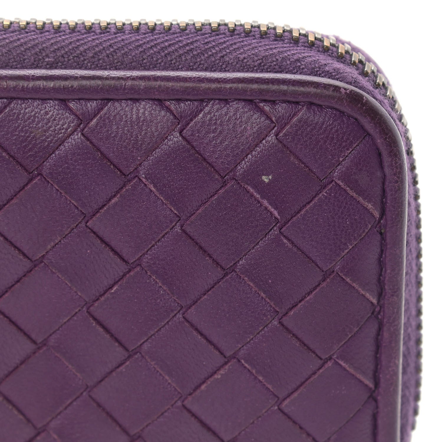 Bottega Veneta Nappa Intrecciato Zip Around Coin Purse Purple 10 of 13