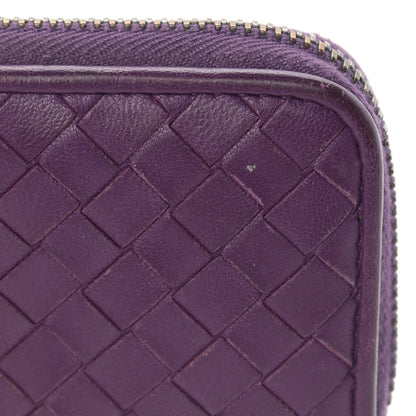 Bottega Veneta Nappa Intrecciato Zip Around Coin Purse Purple 10 of 13