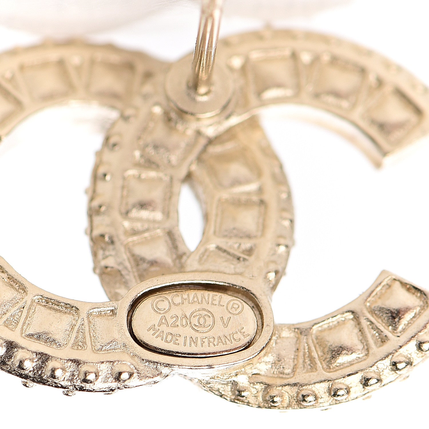 Chanel Crystal CC Earrings Light Gold 3 of 4