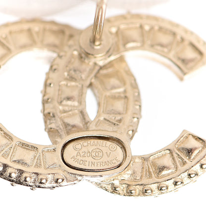 Chanel Crystal CC Earrings Light Gold 3 of 4