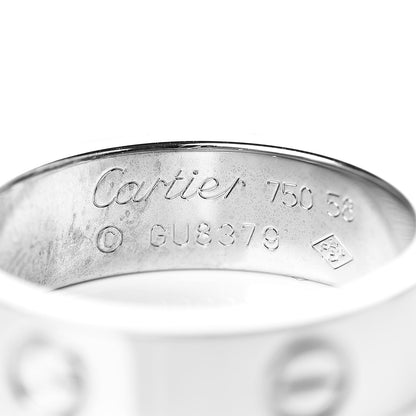 Cartier 18K White Gold 5.5mm LOVE Ring 58 8.25 4 of 4