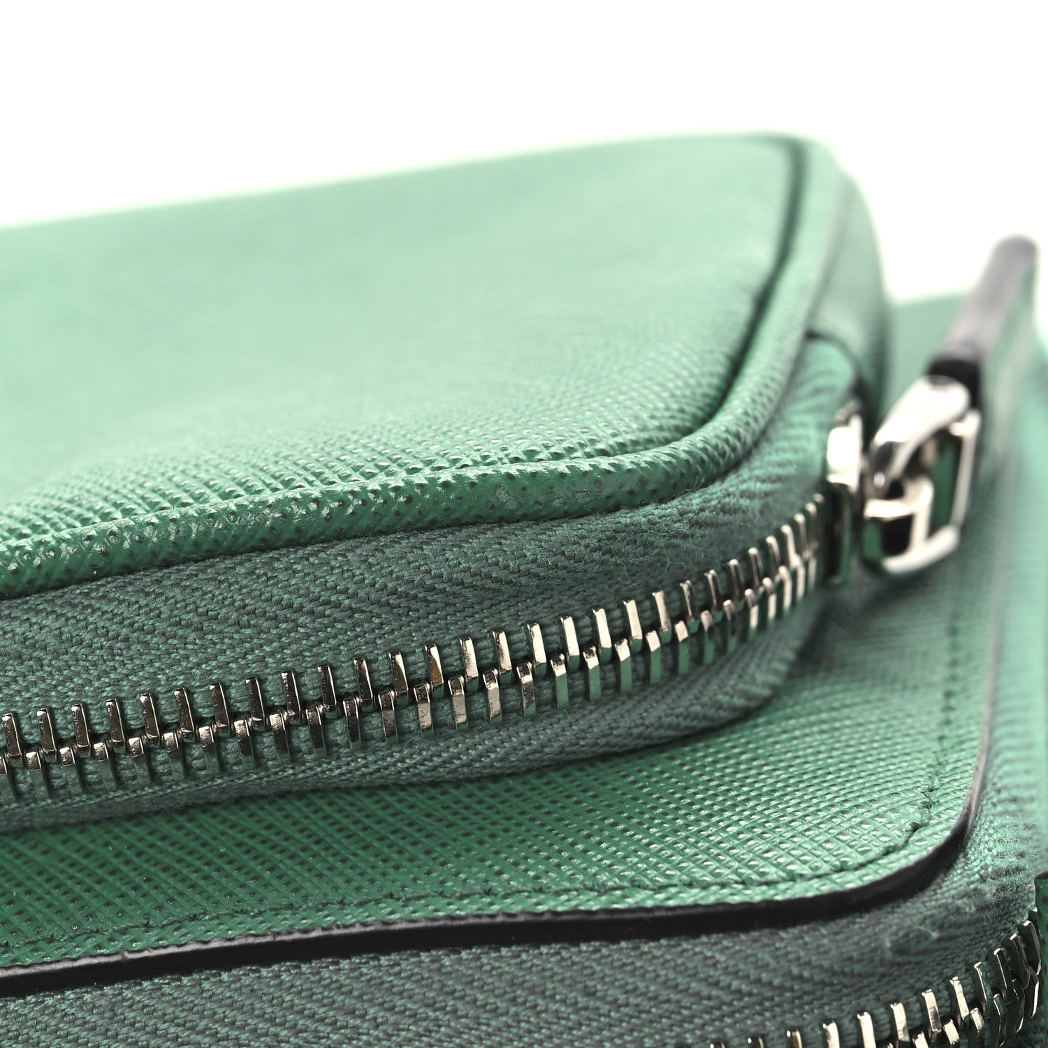 Prada Saffiano Travel Double Zip Belt Bag Mango 11 of 11