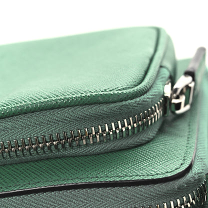 Prada Saffiano Travel Double Zip Belt Bag Mango 11 of 11