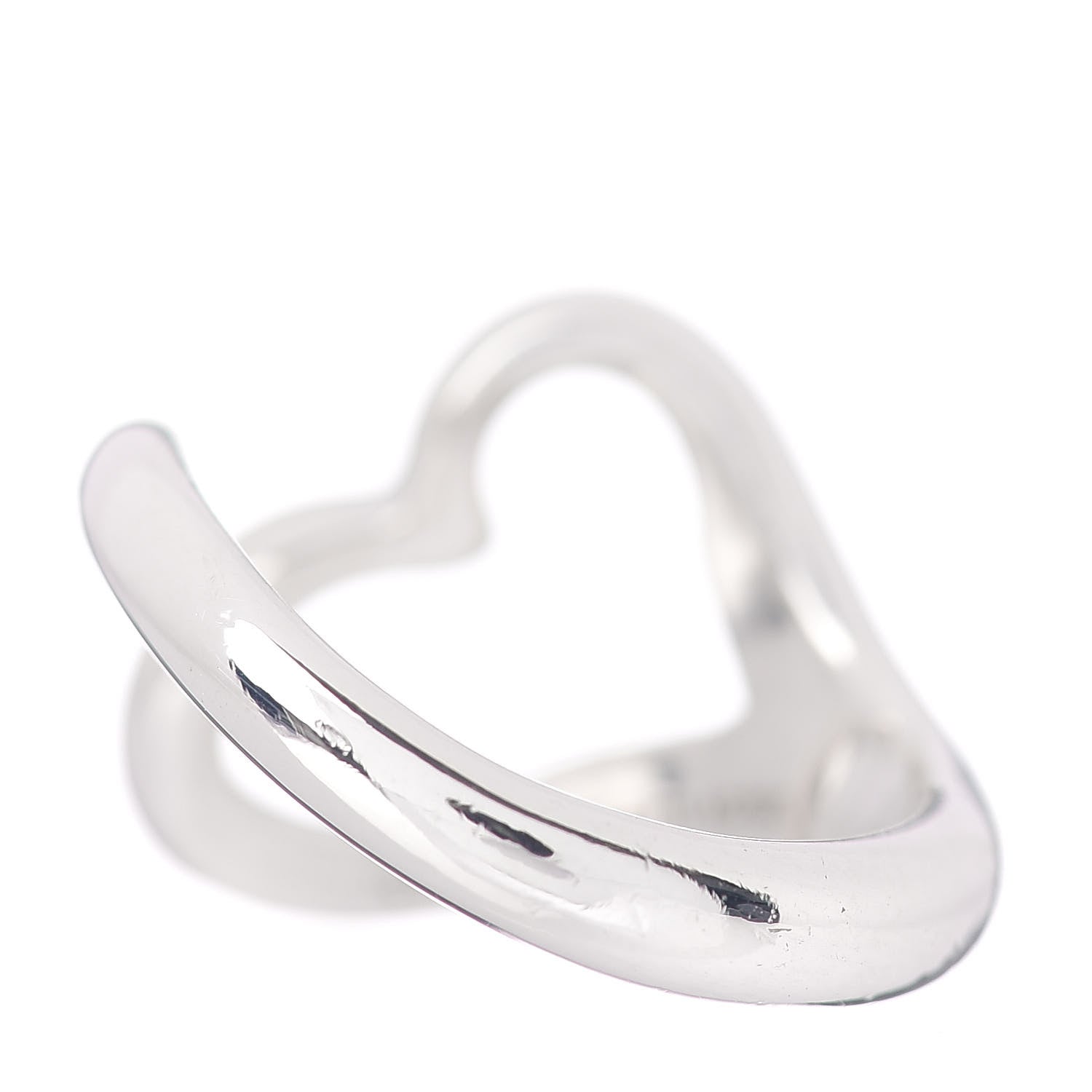 Tiffany Elsa Peretti Sterling Silver Open Heart Ring 45 3.25 4 of 5
