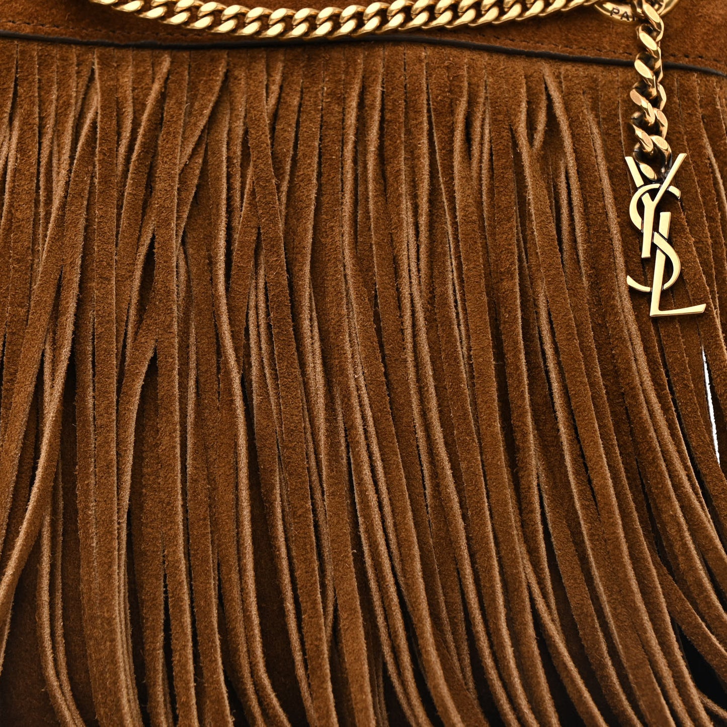 Suede Calfskin Small Grace Fringed Hobo Bag Light Ocre