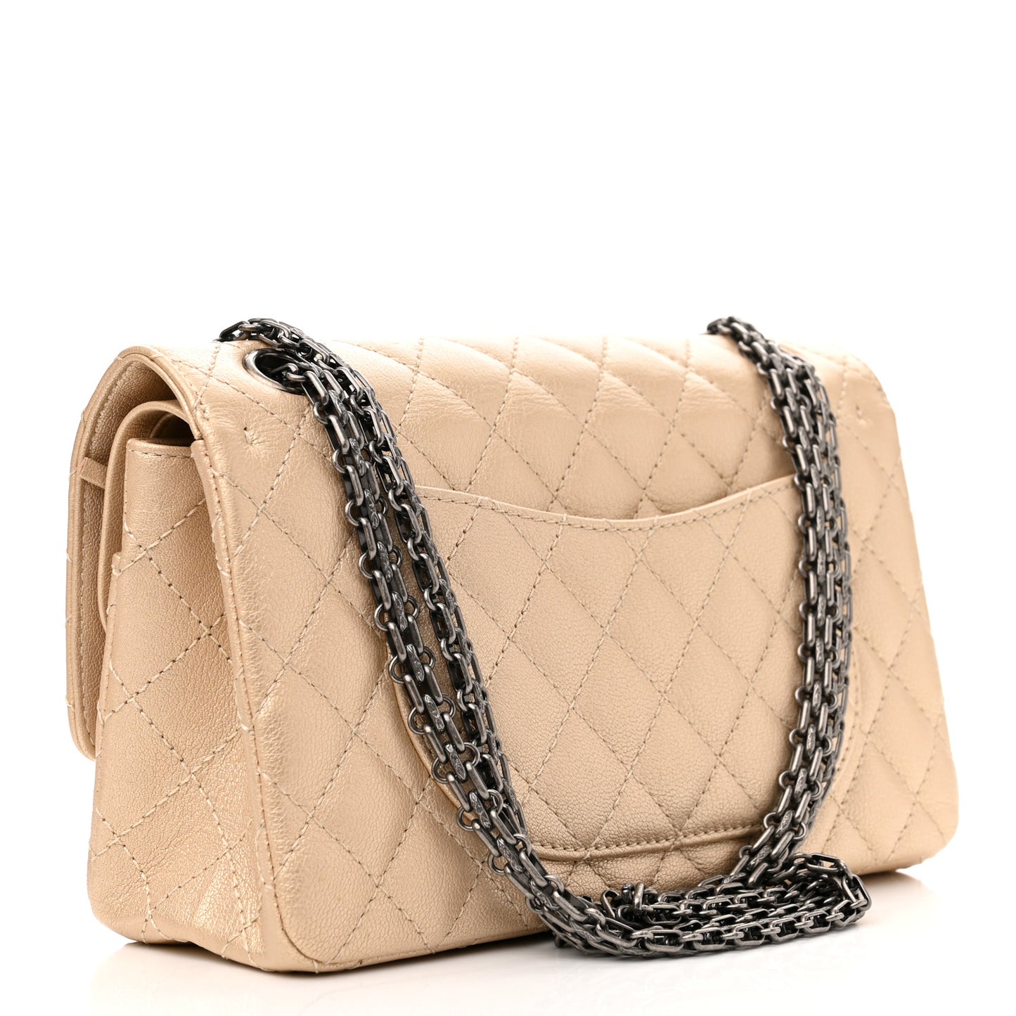 Metallic Sheepskin Quilted 2.55 Reissue 225 Flap Beige