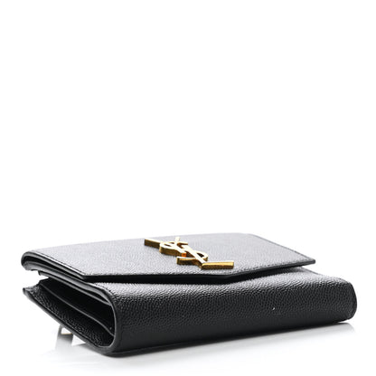 Saint Laurent Grain De Poudre Monogram Bi-Fold Wallet Black 4 of 10