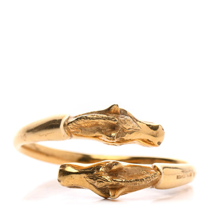 Hermes Metal Double Horse Head Bangle Gold 1 of 3