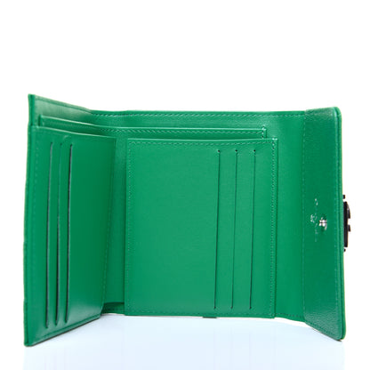Chanel Caviar Quilted Compact Boy Wallet Green 11 of 12
