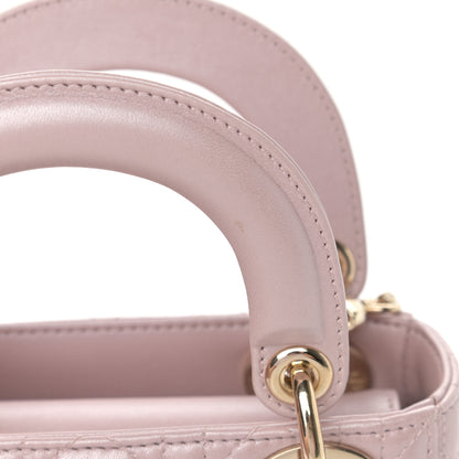 Christian Dior Metallic Lambskin Cannage Mini Lady Dior Lotus 12 of 14