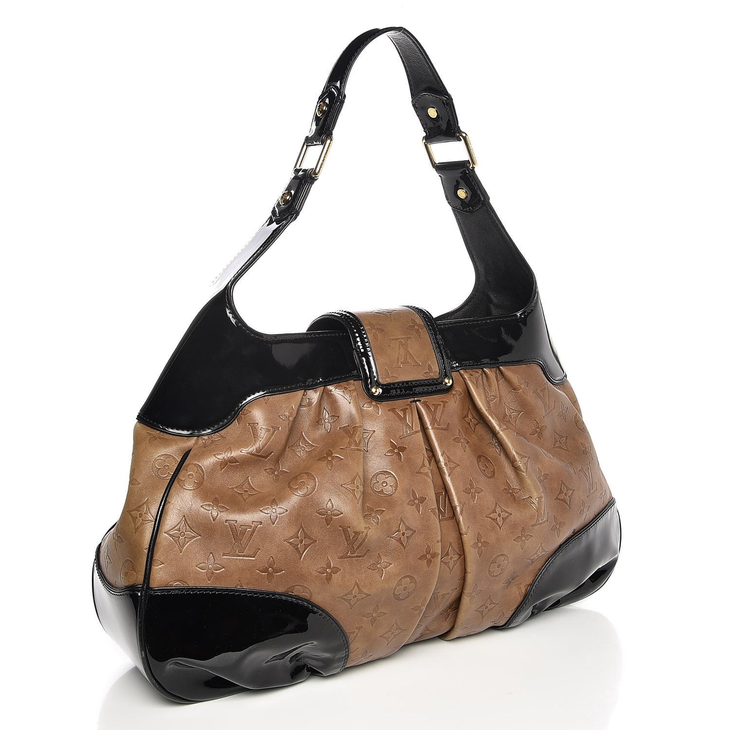 Monogram Embossed Polly Hobo Taupe