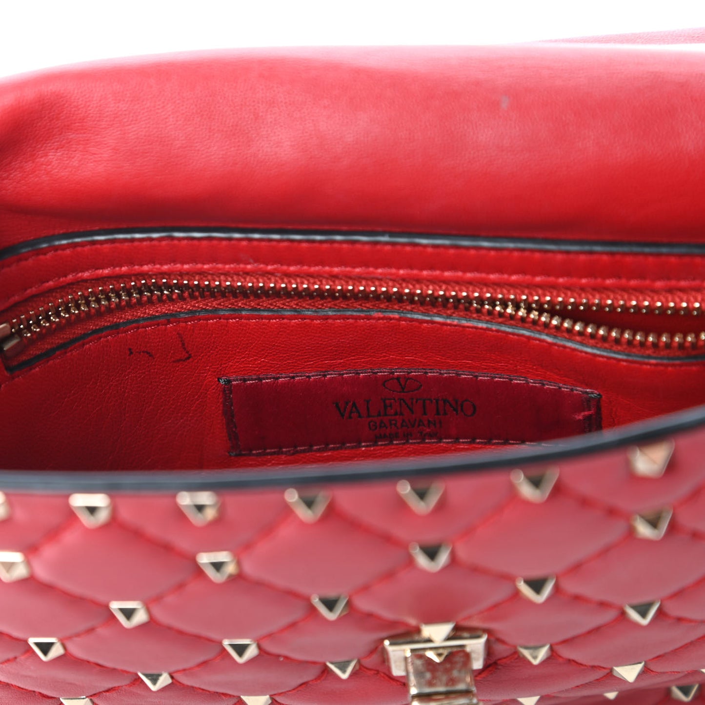 Nappa Medium Rockstud Spike Shoulder Bag Rosso Valentino