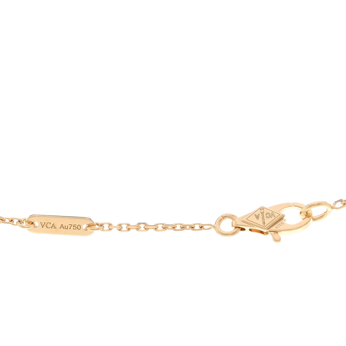 18K Yellow Gold Mother of Pearl Sweet Alhambra Butterfly Pendant Necklace