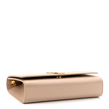 Saint Laurent Grain De Poudre Medium Monogram Kate Satchel Dark Beige 3 of 10
