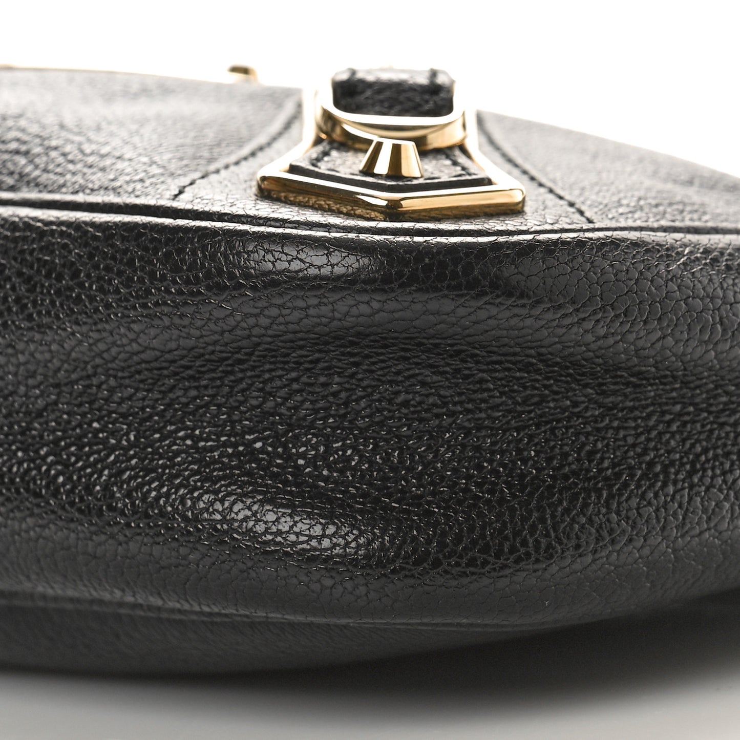 Chevre Gold Metallic Edge Hardware Hip Black