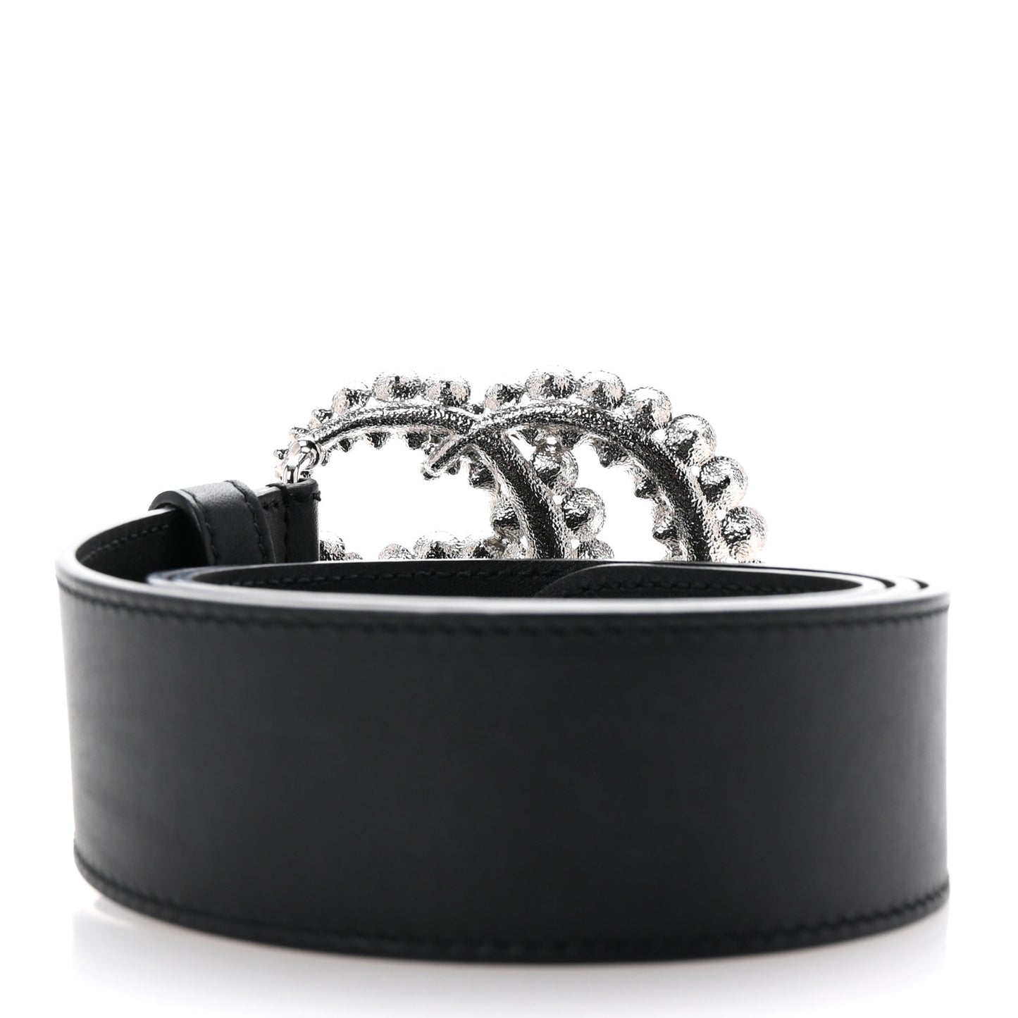 Calfskin Crystal Double G 40mm Belt 80 32 Black