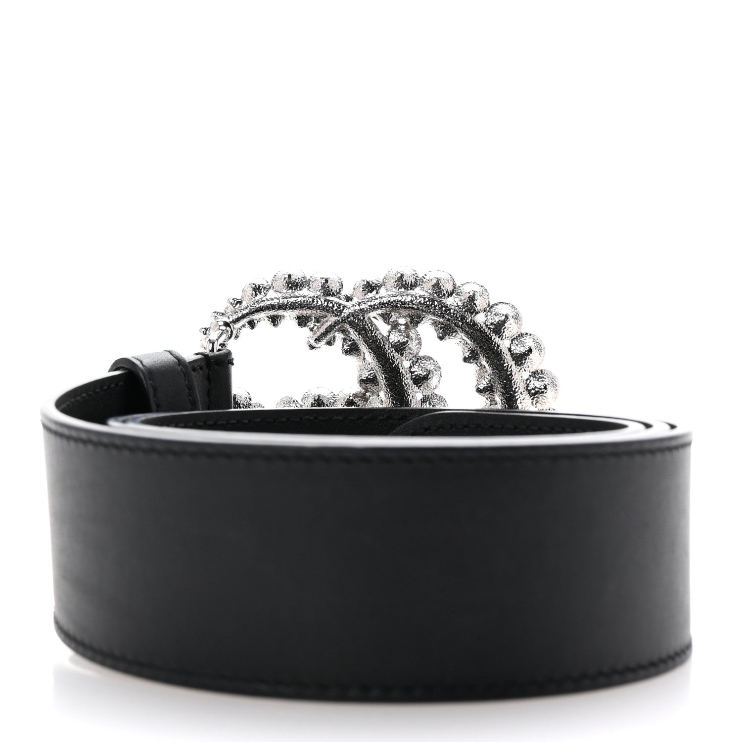 Gucci Calfskin Crystal Double G 40mm Belt 80 32 Black 2 of 6