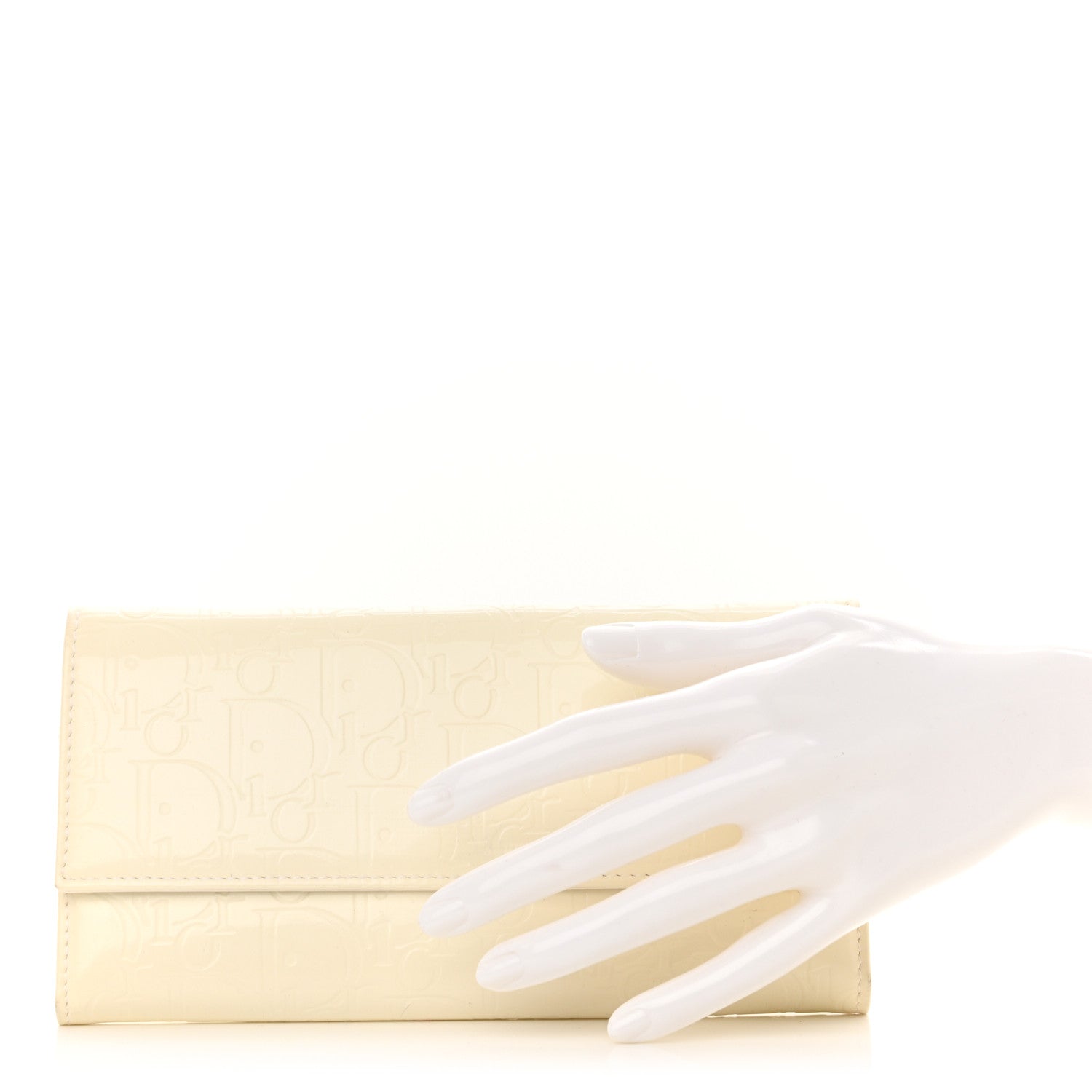 Christian Dior Patent Ultimate Rendez-Vous Chain Wallet White 2 of 12