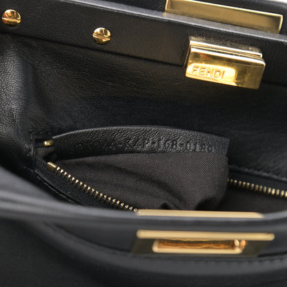 Fendi Nappa Mini Peekaboo Iconic Satchel Black 7 of 10