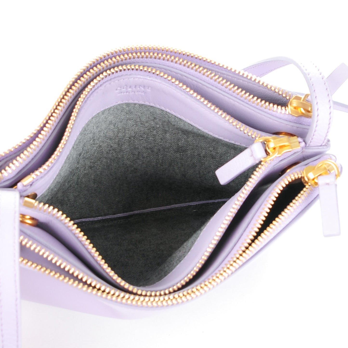 Lambskin Large Trio Crossbody Bag Lilac
