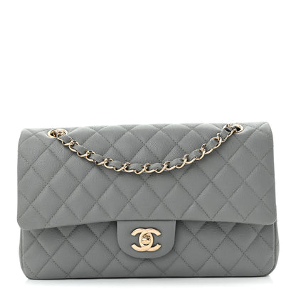 Chanel Caviar Quilted Medium Double Flap Grey 1 of 10