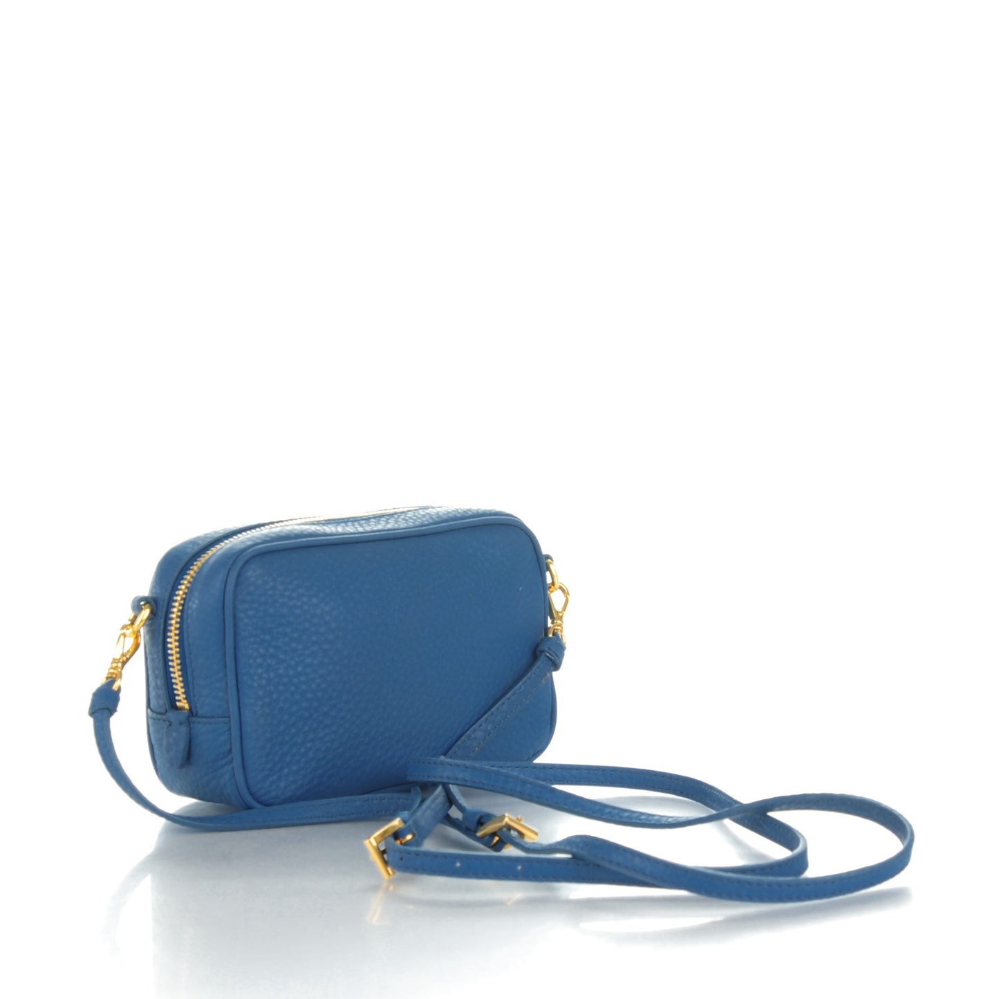 Vitello Daino Mini Camera Crossbody Cobalto