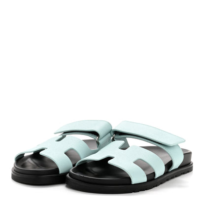 Hermes Epsom Womens Chypre Sandals 35.5 Bleu Cristaux 4 of 11