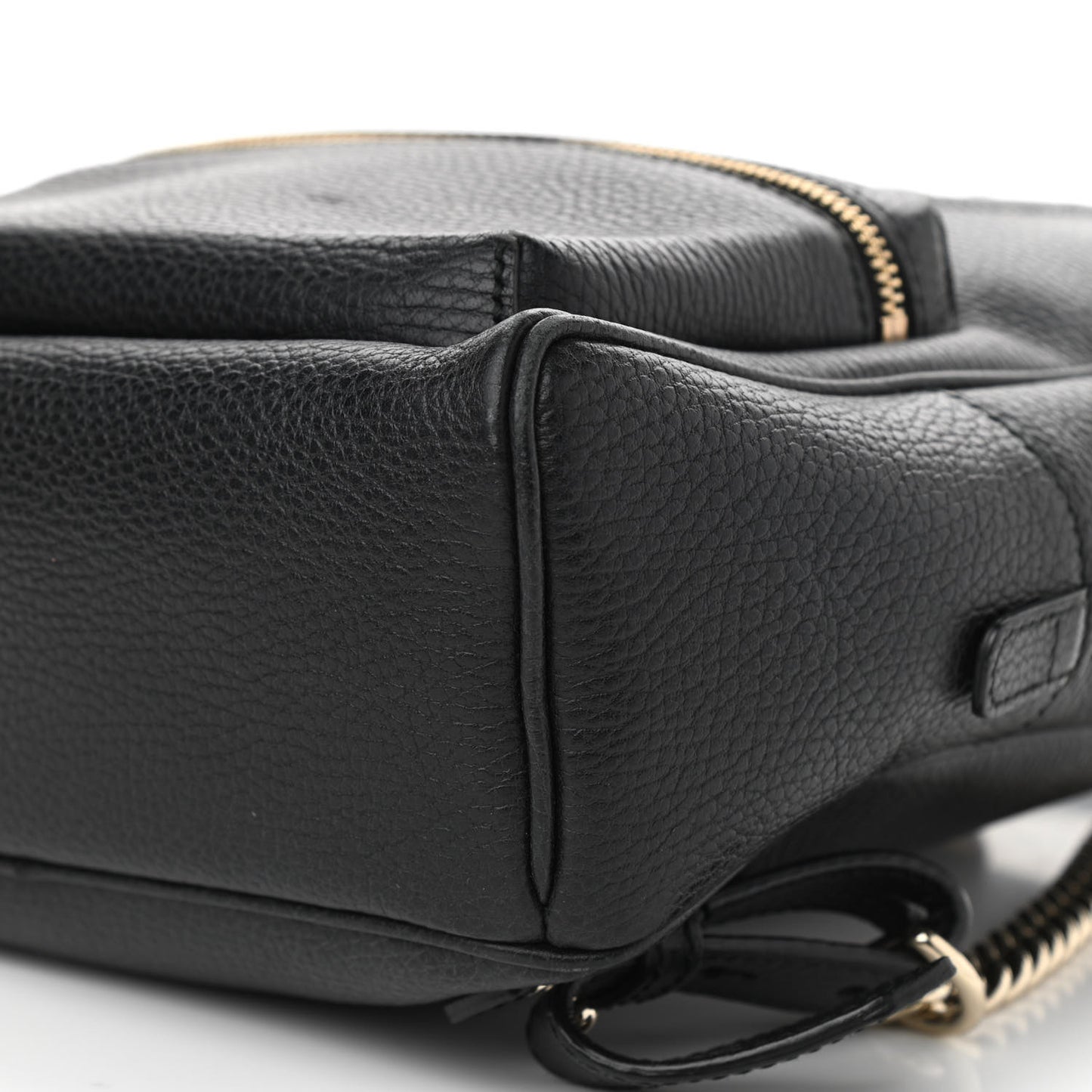 Pebbled Calfskin Soho Chain Backpack Black