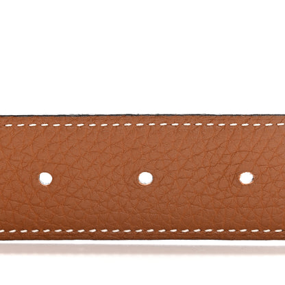 Hermes Box Togo Strie 32mm H Belt 80 32 Black Gold 3 of 10