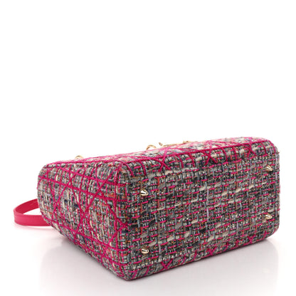 Christian Dior Tweed Medium Lady Dior Pink Multicolor 4 of 10