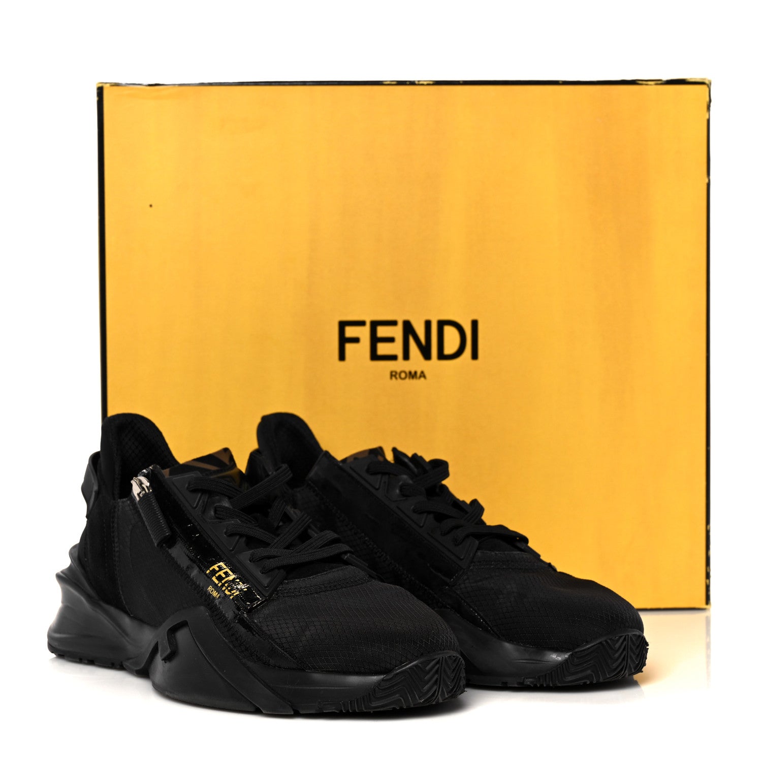 Fendi Nylon Suede Mens Fendi Flow Low Top Sneakers 8.5 Black 15 of 15