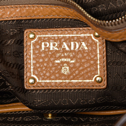 Prada Vitello Daino Side Zip Shopping Tote Caramel 6 of 14