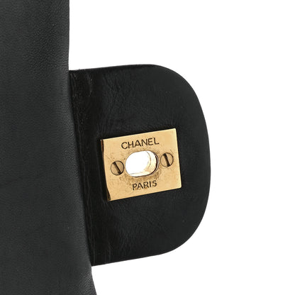 Chanel Lambskin Quilted Medium Double Flap Black 7 of 12