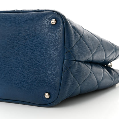 Chanel Caviar Quilted CC Timeless Soft Tote Blue 10 of 11